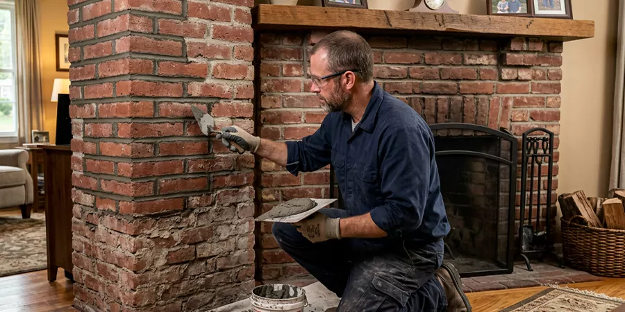Repointing Brick Fireplace Pasadena