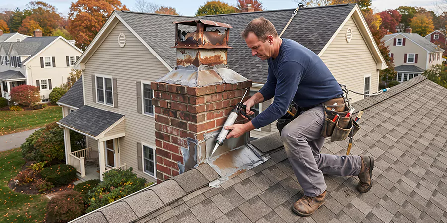 Chimney Chase Flashing Repair Pasadena