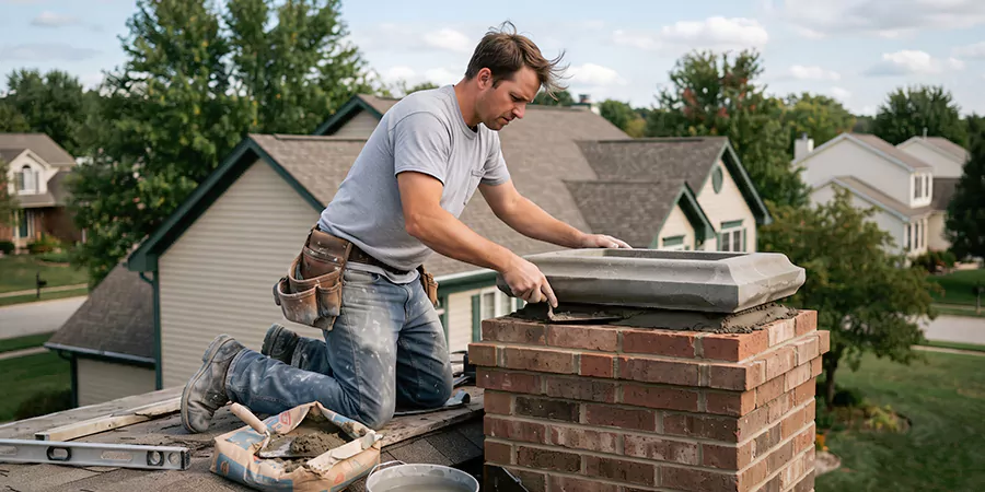Stone Chimney Crown Installation Pasadena