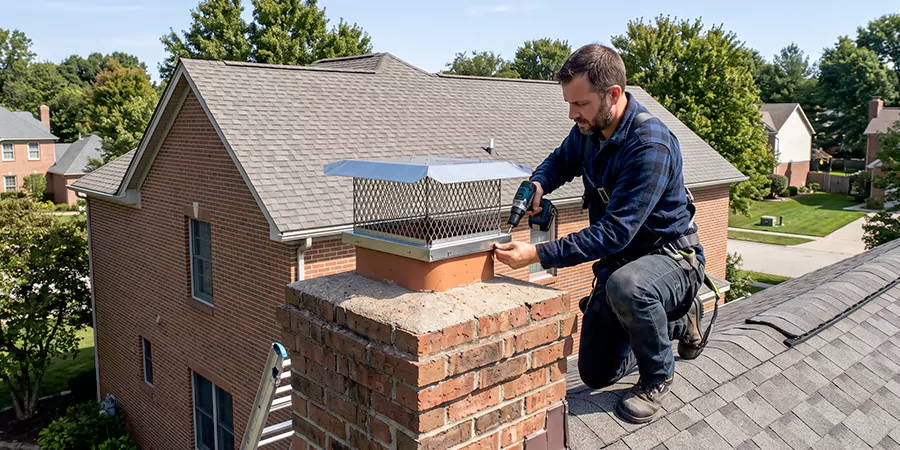 Masonry Chimney Spark Arrestor Installation Pasadena