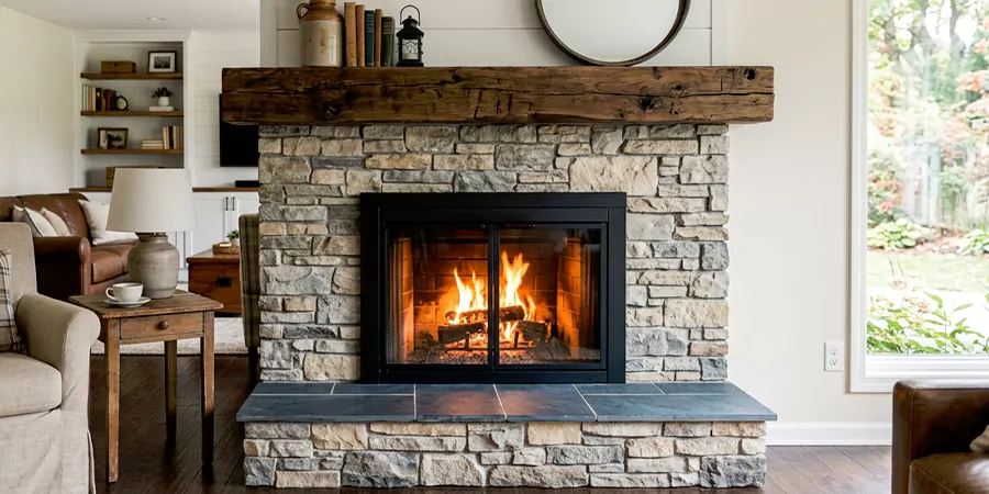 Modern and Farmhouse Fireplace Makeover Pasadena