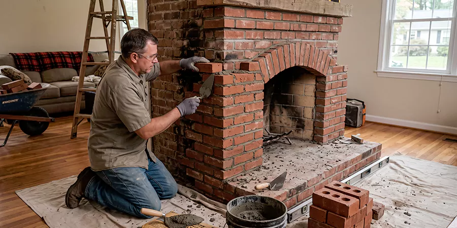 Rebuild Stone Fireplace Pasadena
