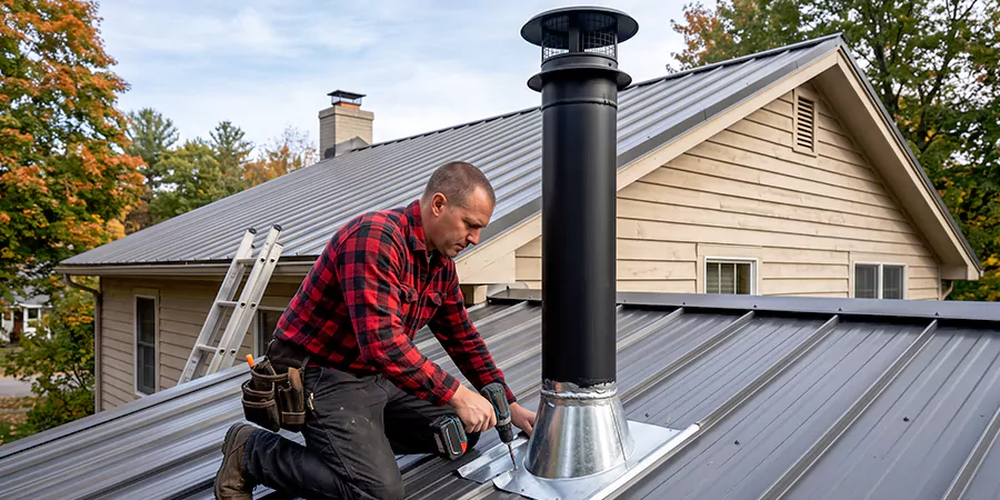 Stove Pipe Through Metal Wall or Roof Pasadena