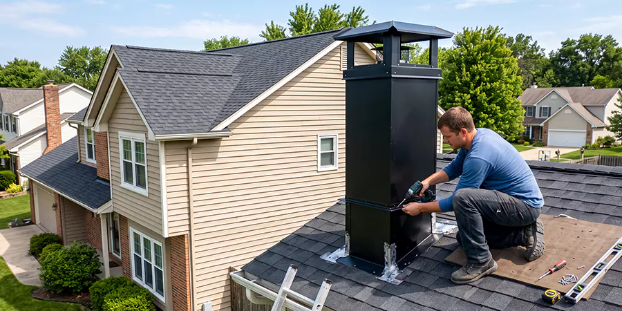 Prefab Chimney Chase Installation Pasadena